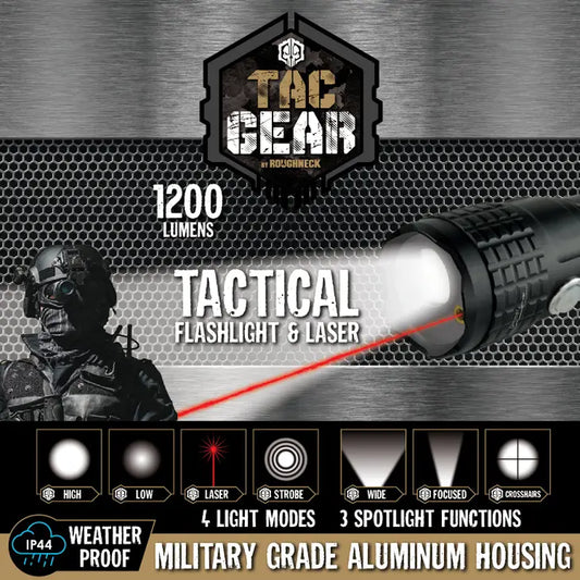 TacGear Tactical Flashlight w/Laser