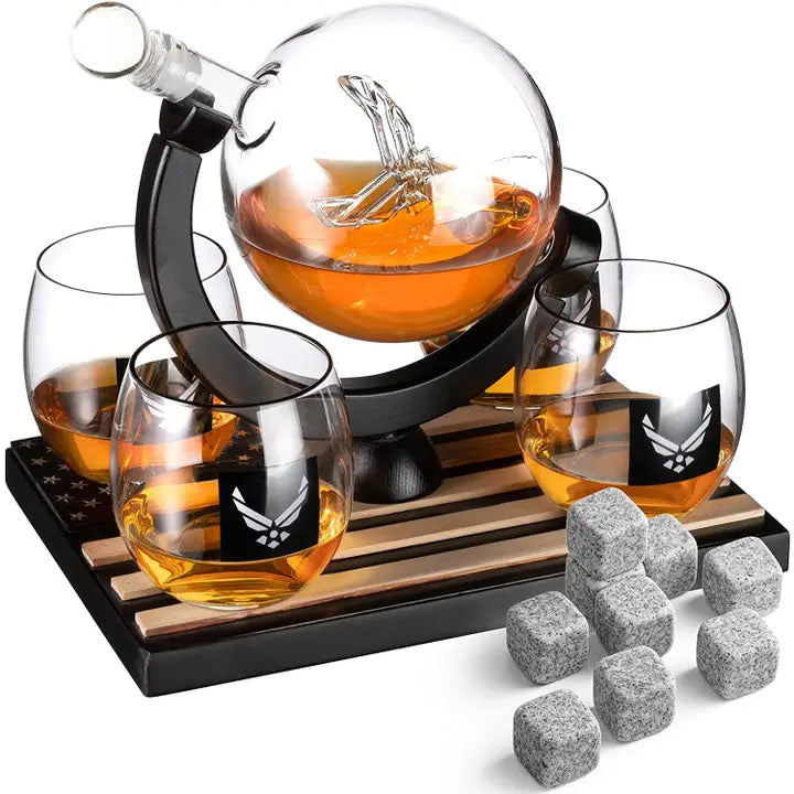 Globe Whiskey Decanter Set - US Air Force