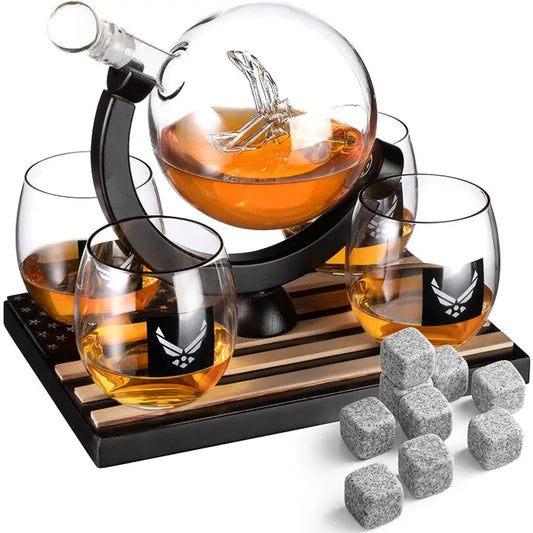 Globe Whiskey Decanter Set - US Air Force
