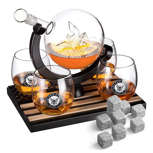 Globe Whiskey Decanter Set - USN