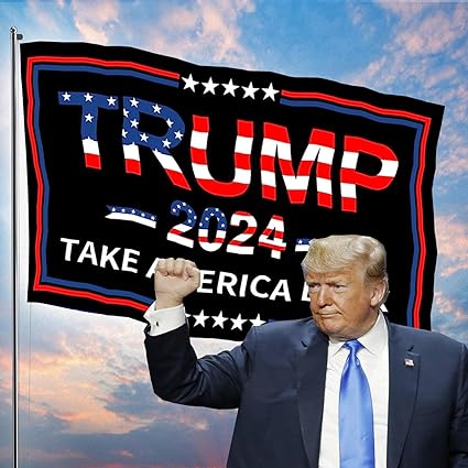 TRUMP 2024 Take America Back 3x5 Flag- Black