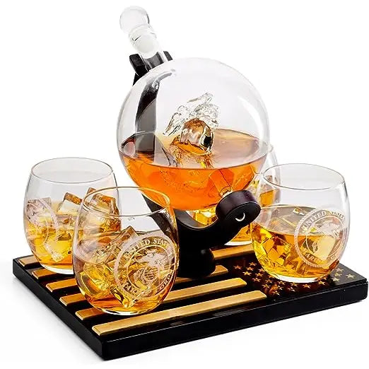 Globe Whiskey Decanter Set - US Marines