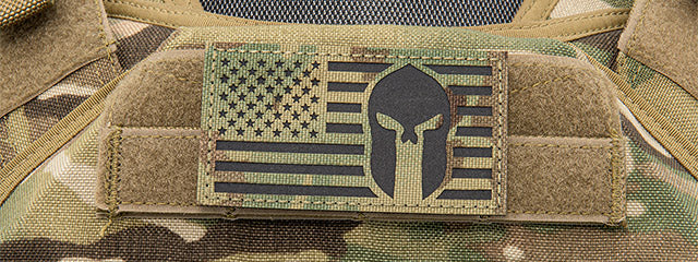 US Flag w/Spartan Reflective Velcro Patch