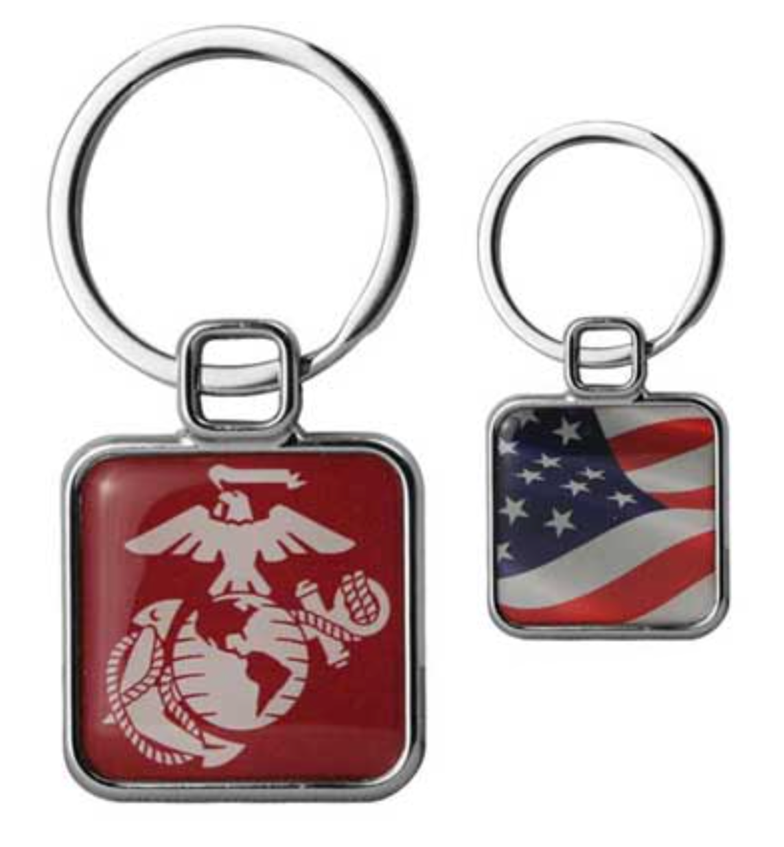 Marine EGA Square Key Chain