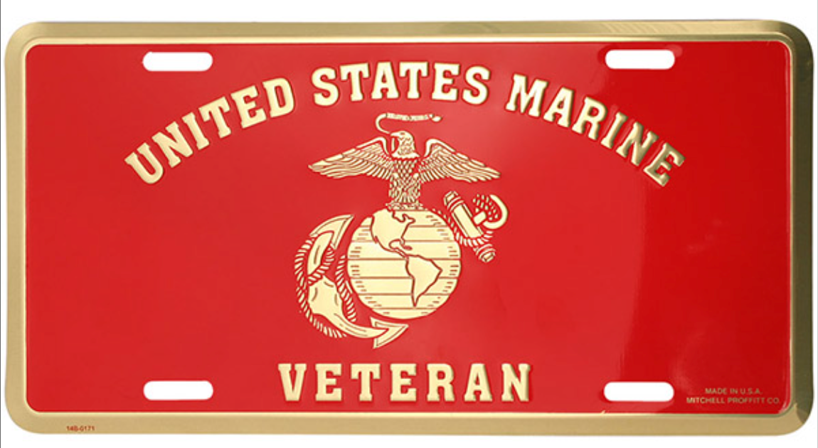 United States Marine EGA Veteran License Plate