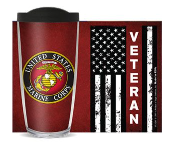 Marine Veteran Cup w Flag