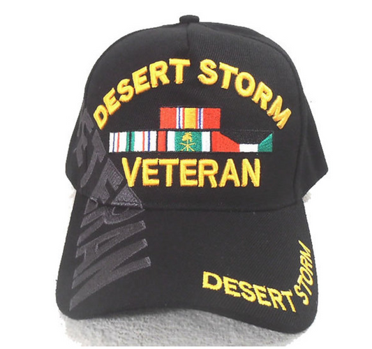 Desert Storm Veteran w Ribbons & VETERAN on Side Cap