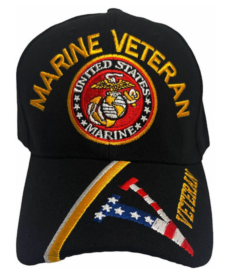 Marine Veteran EGA Logo w RWB "V" Cap