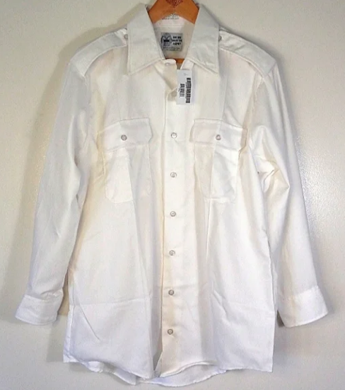 USED White Dress Uniform Button Up Shirt