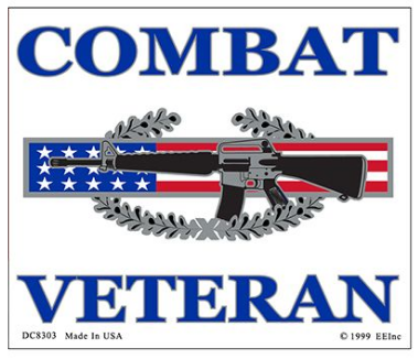 RWB Combat Veteran w M16 Decal