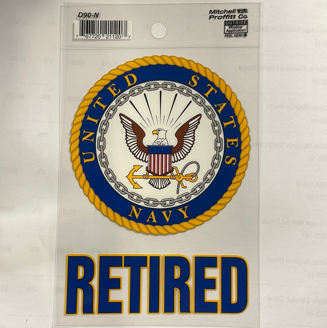 U.S. Navy Retired Round Decal