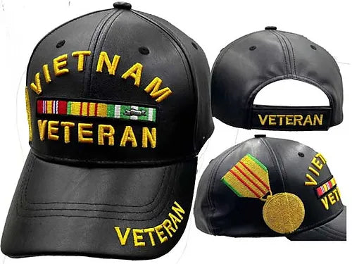 Leather Vietnam Veteran Cap