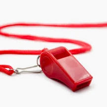 Plastic Whistle Red w Lanyard