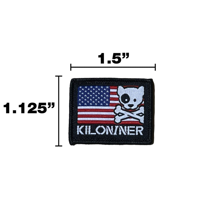 KiloNiner Mini Freedom Crossbones Dog Morale Patch