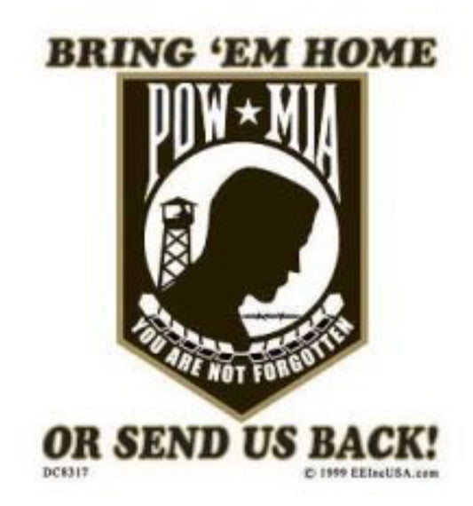 POW/MIA Bring 'Em Home Decal (Inside)
