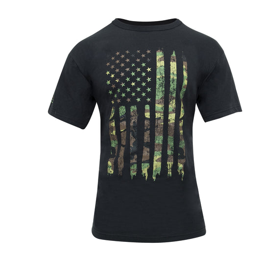 Distressed Camo US Flag Athletic Fit T-Shirt