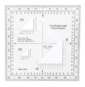 Coordinate Scale Map Protractor