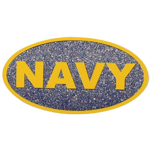 NAVY Glitter Oval Decal