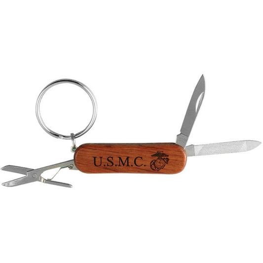 USMC Engraved Key Ring Pocket Knife