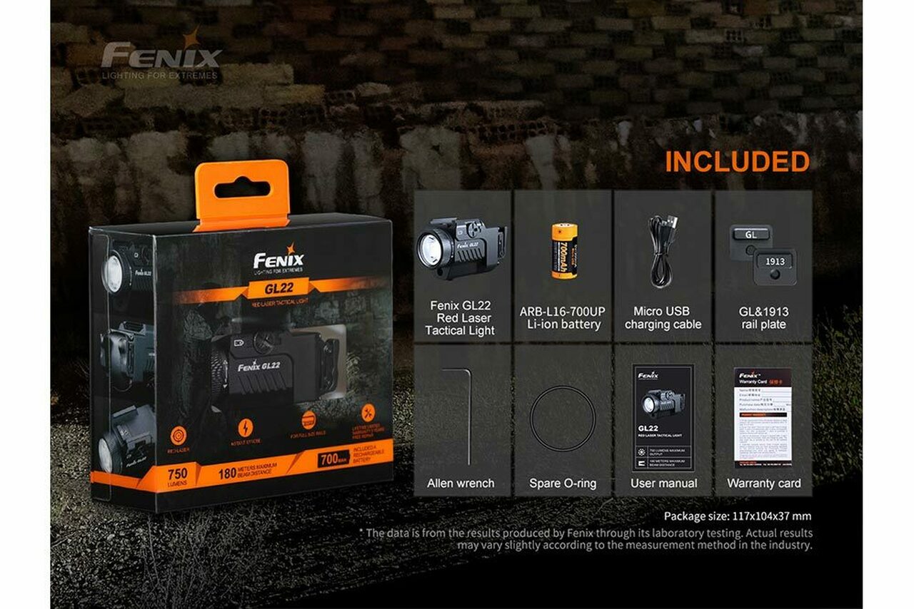 Fenix GL22 Tactical Light with Red Laser