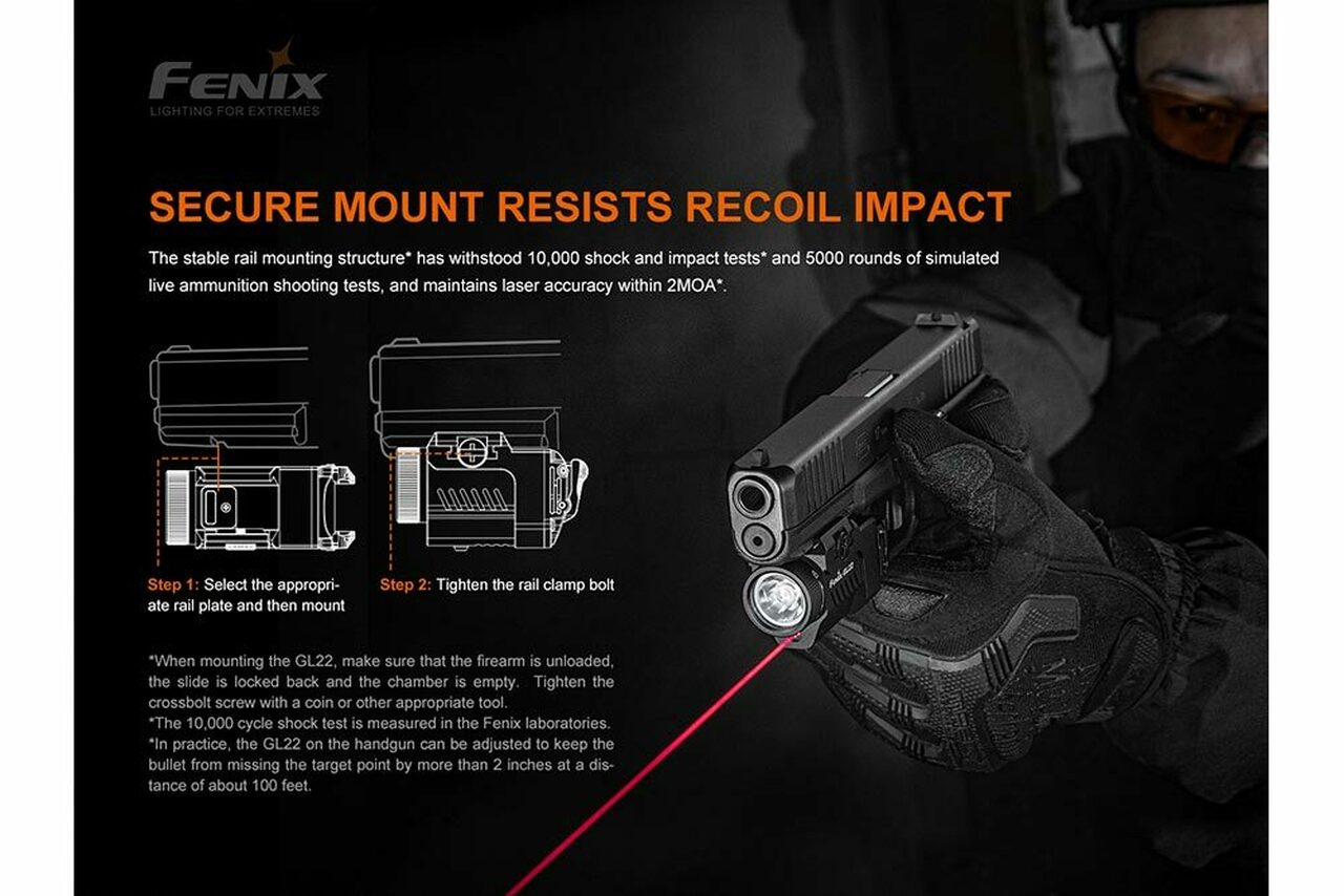 Fenix GL22 Tactical Light with Red Laser