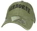 OD Airborne Cap w Embroidered Jump Wings
