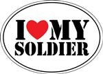 I Love my Soldier Oval Magnet