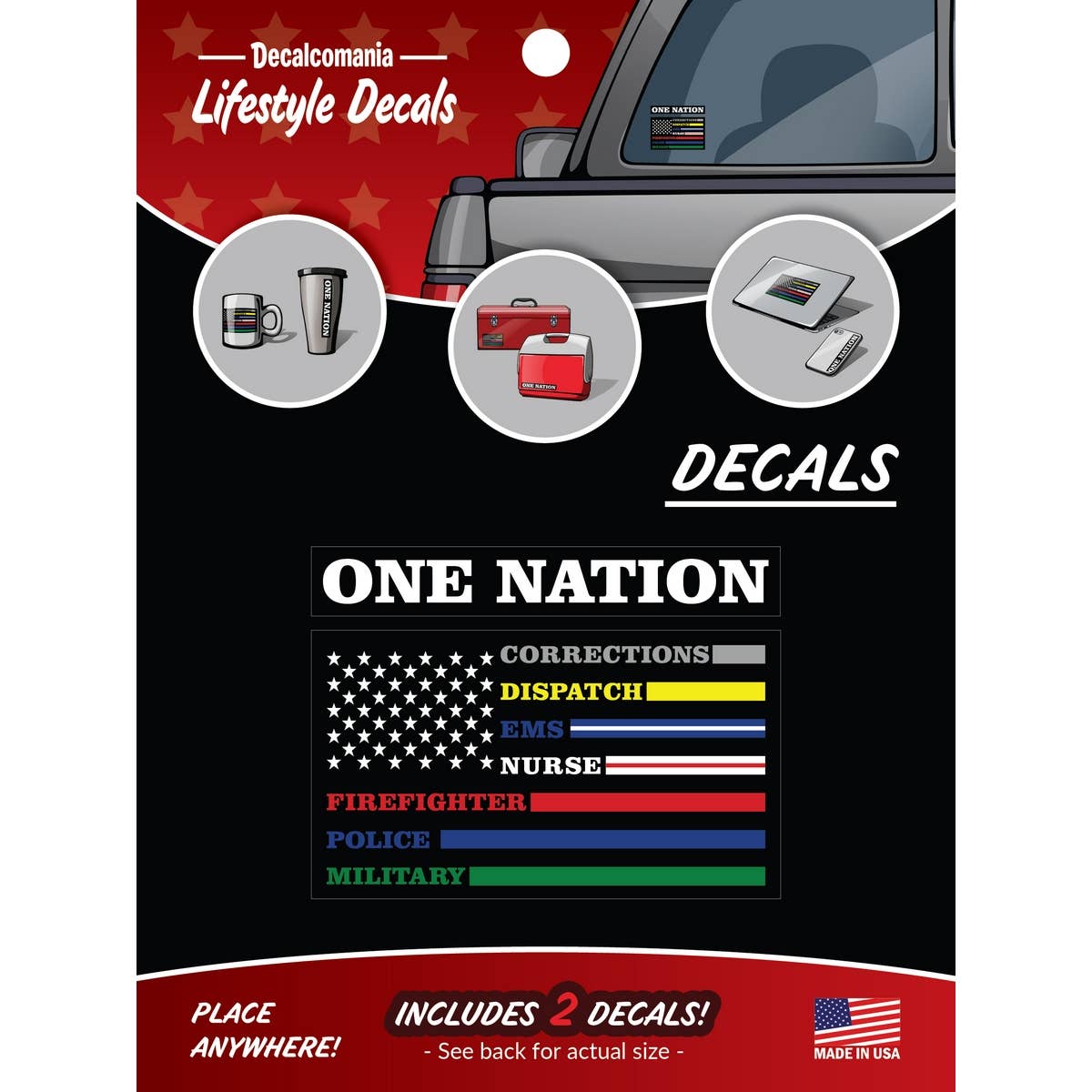 One Nation Flag Car Sticker Decal