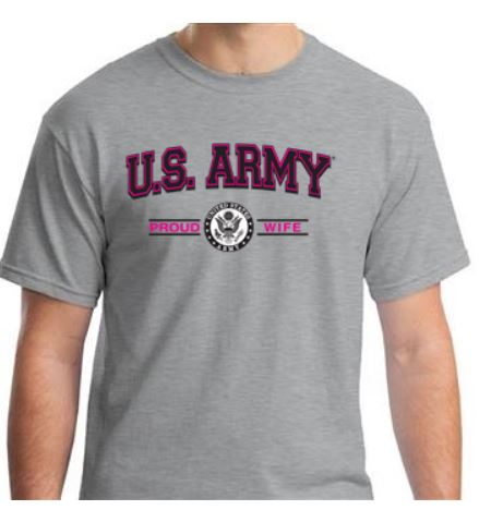 U.S. Army Proud Wife T-Shirt - Grey