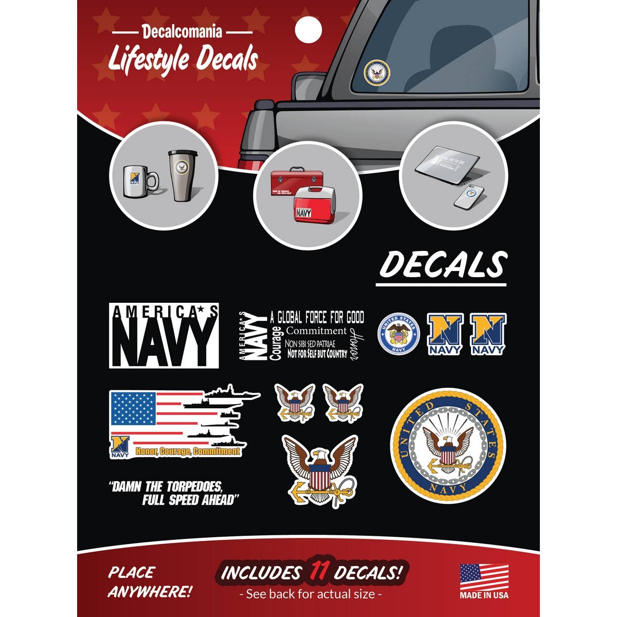 Navy Licensed Military Decals Value Pack Car Sticker Decal