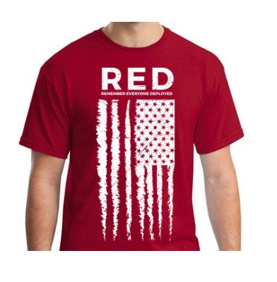 Distressed R.E.D. White Flag Shirt