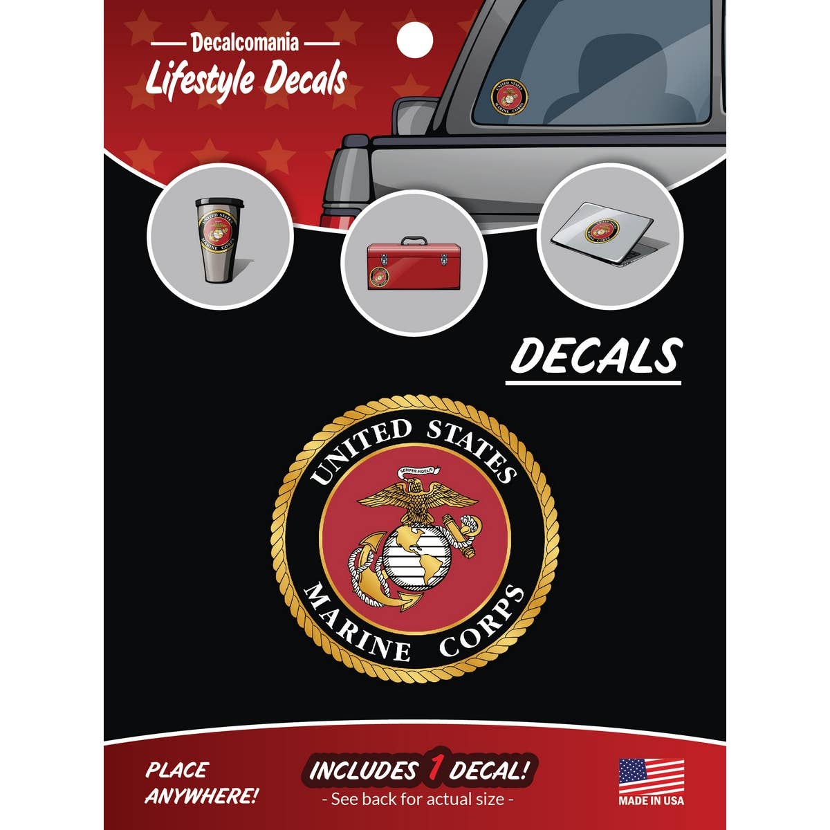 Marine Corps Licensed Chrome Logo Military Car Sticker Decal