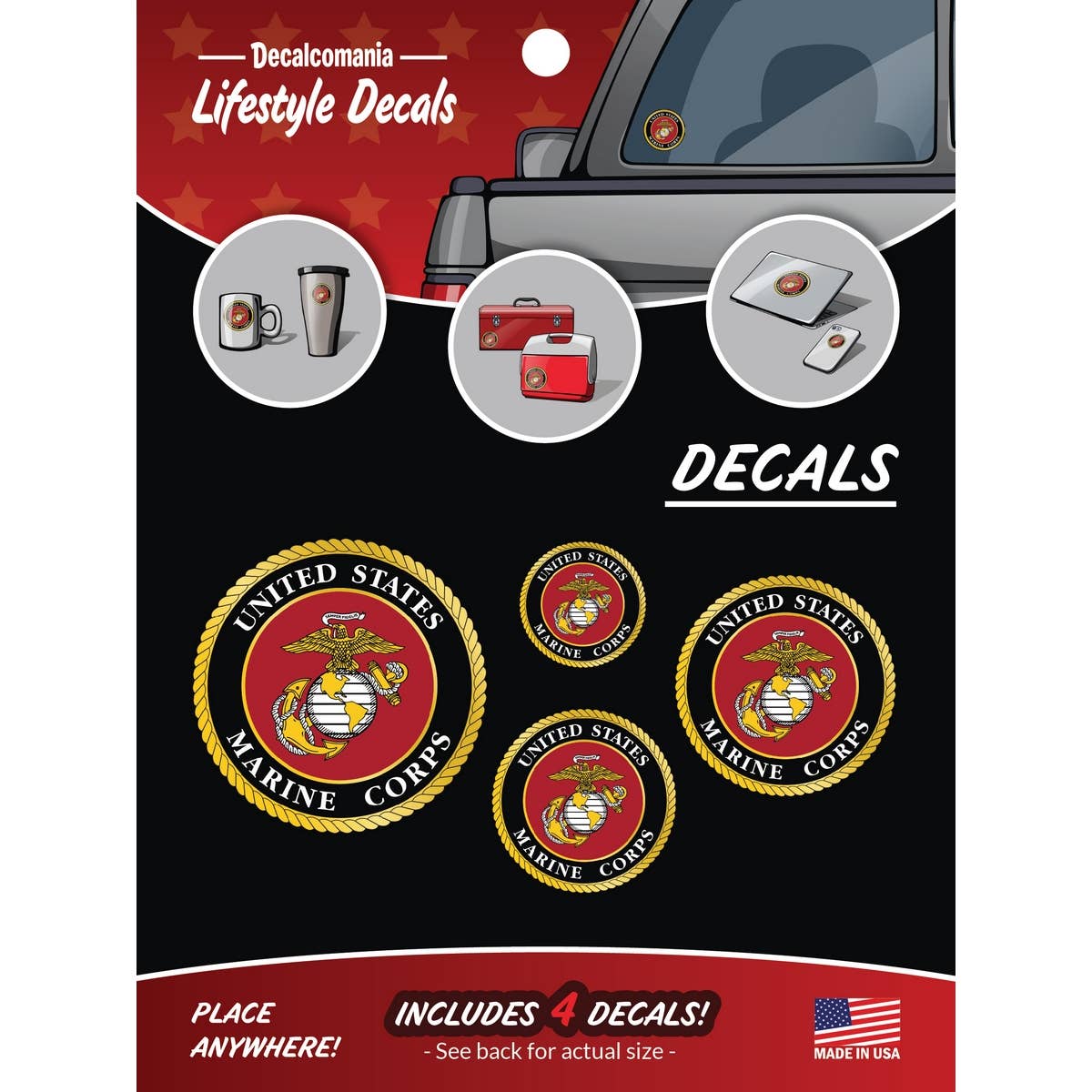 Marine Corps Licensed Chrome Logo Military Car Sticker Decal