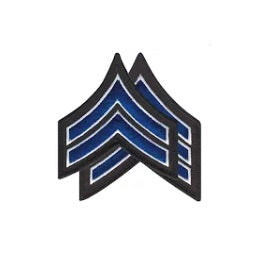Corporal Chevron - Blue on White on Black (Set of 2)