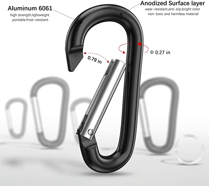 3" Aluminum Carabiner Black