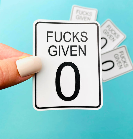 0 F*cks Given Decal