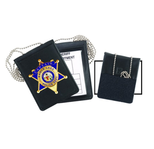 Velcro Badge ID Holder w Chain