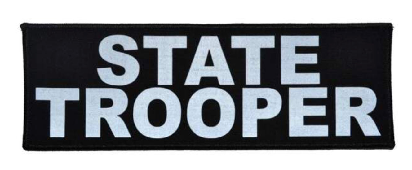STATE TROOPER Reflective Velcro Patch 3x9