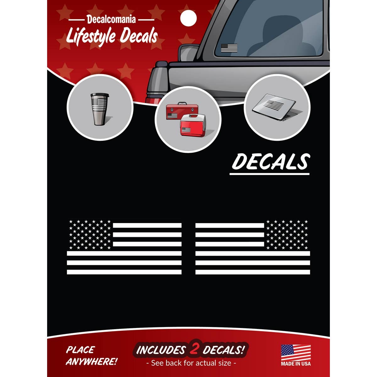 Black/White Flags Car Sticker Decal