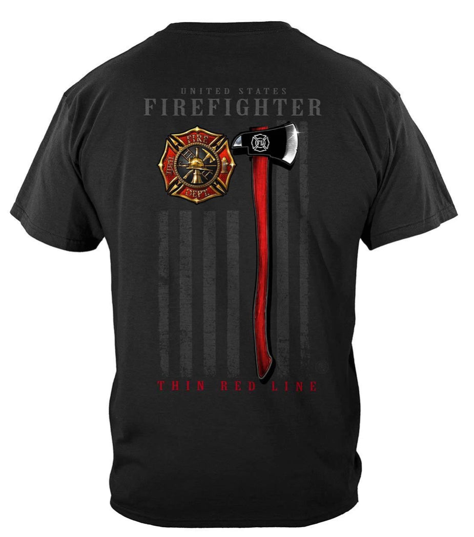 Firefighter Patriotic Flag Axe Premium T-Shirt
