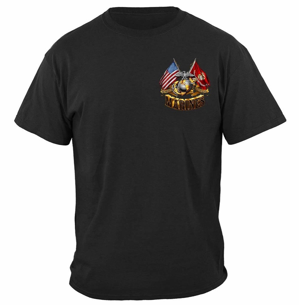 Double Flag Gold Globe Marine T-Shirt