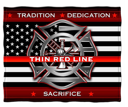 Thin Red Line Firefighter Premium Blanket