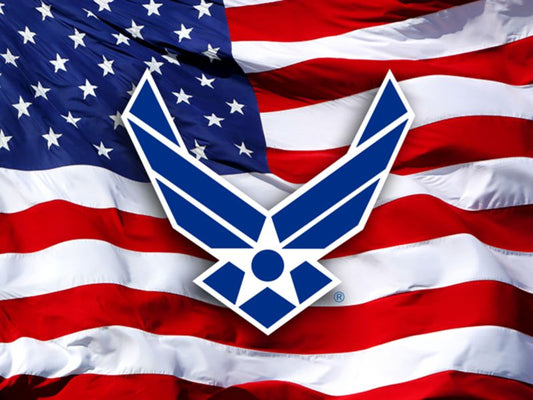 Air Force Logo on American Flag Magnet