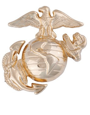 USMC Enlisted Cap Device  Gold Metal