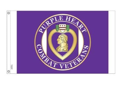 Purple Heart Combat Veteran Flag