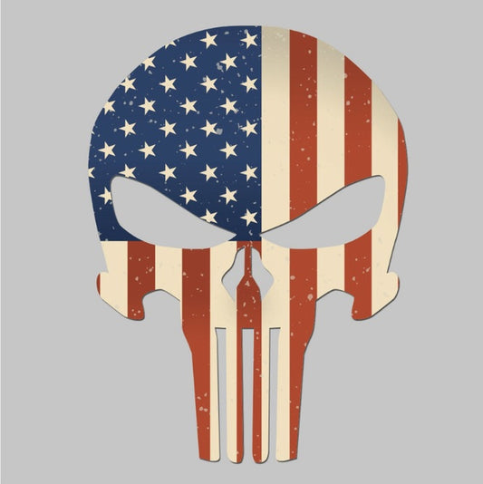 US Flag Skull Sticker