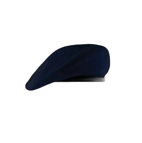 Navy Blue Beret w/ Leather Band
