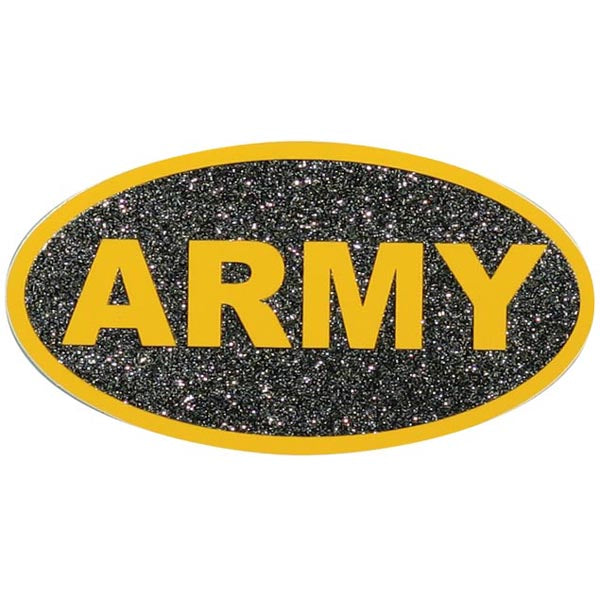 Glitter Army Oval Sticker
