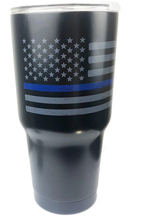 Thin Blue Line Distressed US Flag Mug