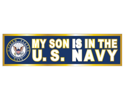 My Son is in the Navy Metallic Bumper Sticker